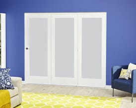 White P10 Roomfold Deluxe - Frosted Glass