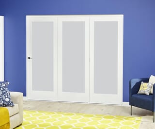 White P10 Roomfold Deluxe Internal Bifold Doors with Frosted Glass