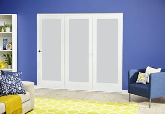 White P10 Frosted Roomfold Deluxe ( 3 X 533mm Doors )