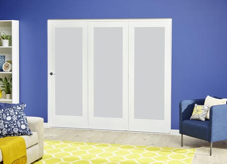1800mm White P10 Frosted Roomfold Deluxe
