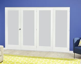 White P10 Frosted Roomfold Deluxe ( 4 X 533mm Doors )