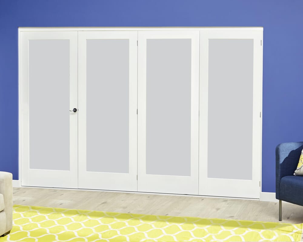 White P10 Frosted Roomfold Deluxe (4 x 610mm doors)