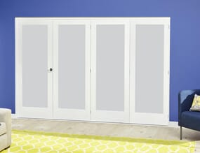 White P10 Frosted Roomfold Deluxe (4 x 610mm doors)