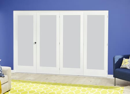 White P10 Frosted Roomfold Deluxe (4 x 610mm doors)