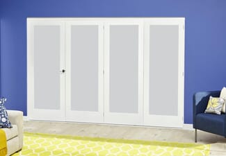 White P10 Frosted Roomfold Deluxe ( 4 X 686mm Doors )
