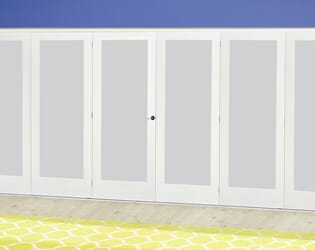White P10 Frosted Roomfold Deluxe ( 3 + 3 X 610mm Doors )