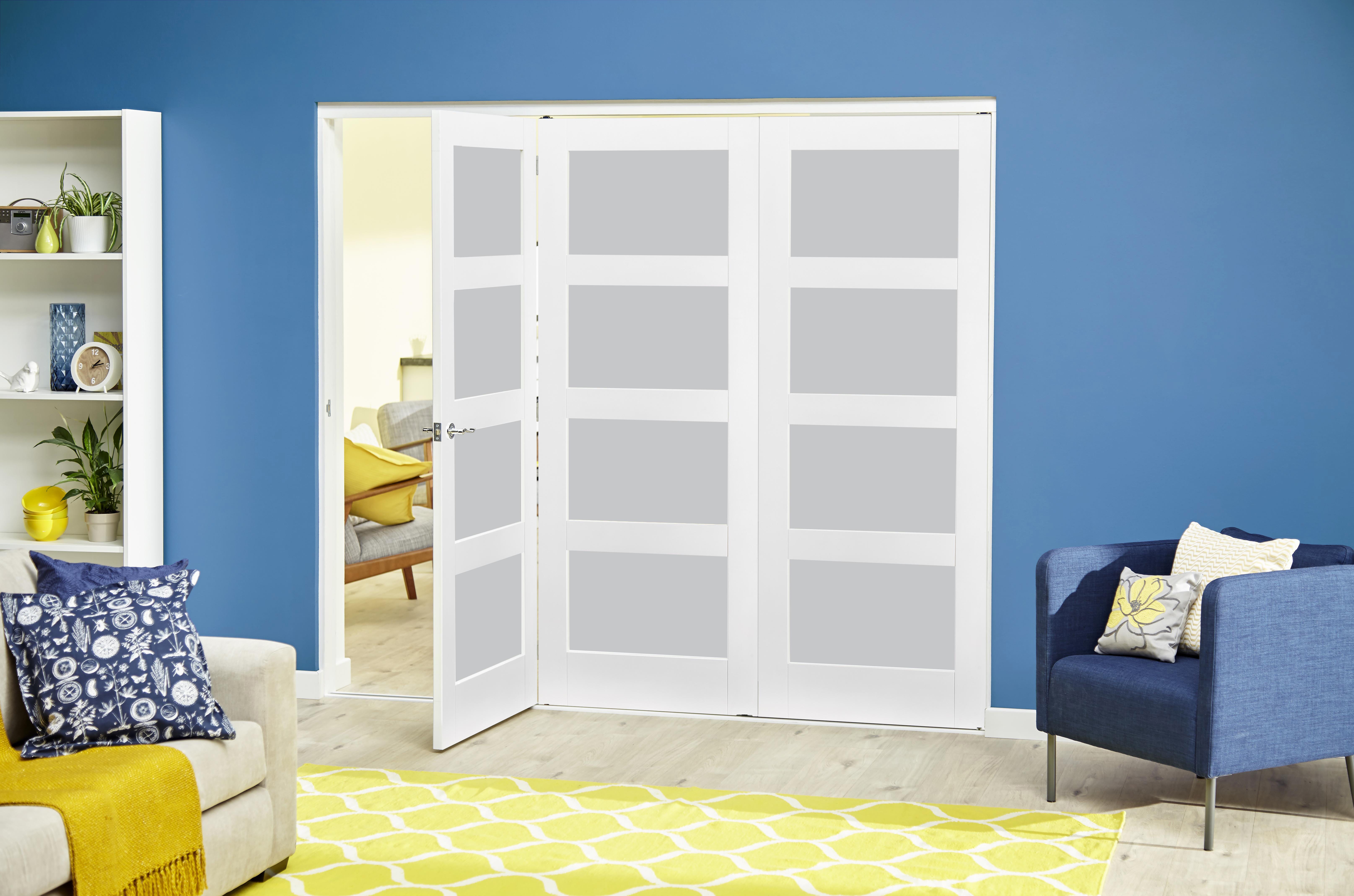 White 4L Frosted Roomfold Deluxe ( 3 X 533mm Doors )