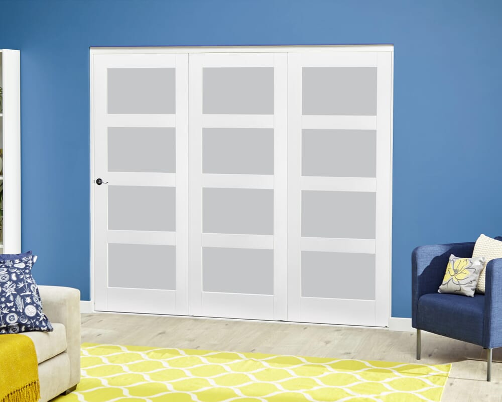 White 4L Frosted Roomfold Deluxe (3 x 533mm doors)