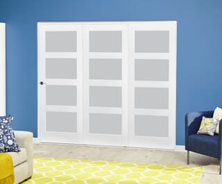 White 4L Roomfold Deluxe Internal Bifold Doors with Frosted Glass