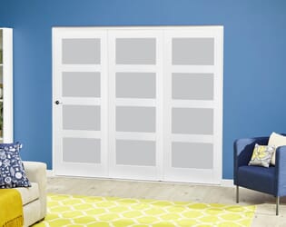 White 4L Frosted Roomfold Deluxe ( 3 X 610mm Doors )