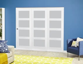 White 4L Frosted Roomfold Deluxe (3 x 610mm doors)