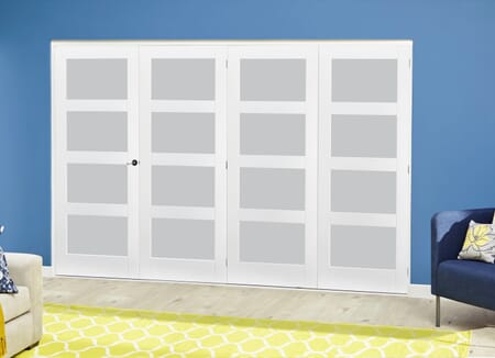 White 4L Frosted Roomfold Deluxe (4 x 533mm doors)
