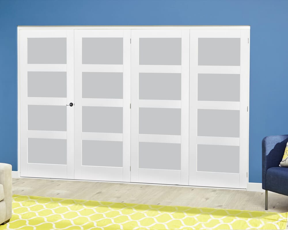 White 4L Frosted Roomfold Deluxe (4 x 610mm doors)
