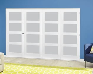 White 4L Frosted Roomfold Deluxe ( 4 X 610mm Doors )