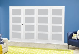 White 4L Frosted Roomfold Deluxe ( 4 X 762mm Doors )