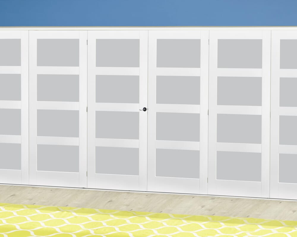 White 4L Frosted Roomfold Deluxe (3 + 3 x 610mm doors)