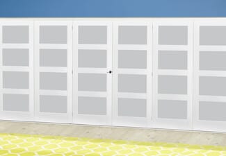 White 4L Frosted Roomfold Deluxe ( 3 + 3 X 610mm Doors )
