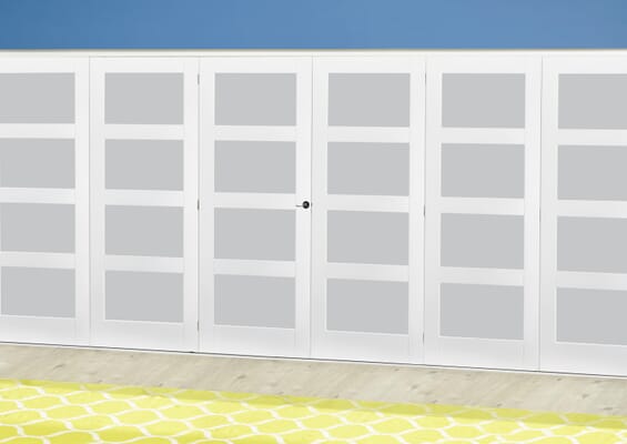 White 4L Frosted Roomfold Deluxe (3 + 3 x 686mm doors)
