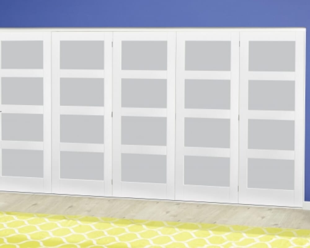 White 4L Frosted Roomfold Deluxe (5 x 610mm doors)