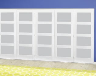 White 4L Frosted Roomfold Deluxe ( 5 X 686mm Doors )
