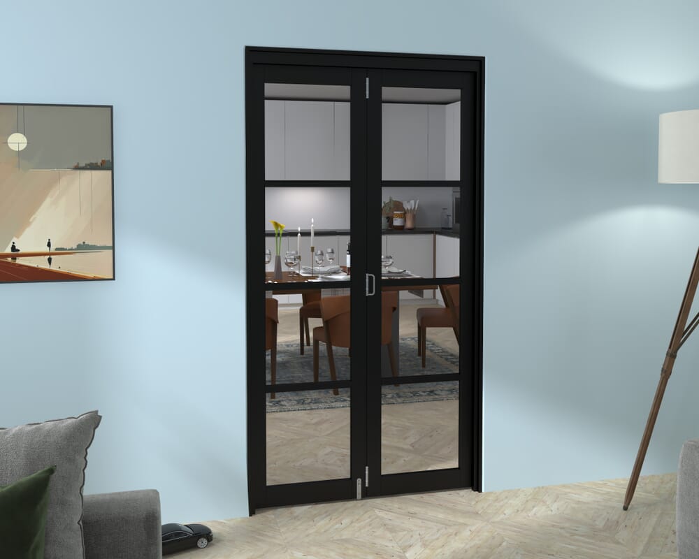 Black Kensington 4L 2 Door Roomfold Grande (2 + 0 x 533mm Doors)