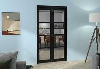 Black Kensington 4L 2 Door Roomfold Grande (2 + 0 x 533mm Doors)