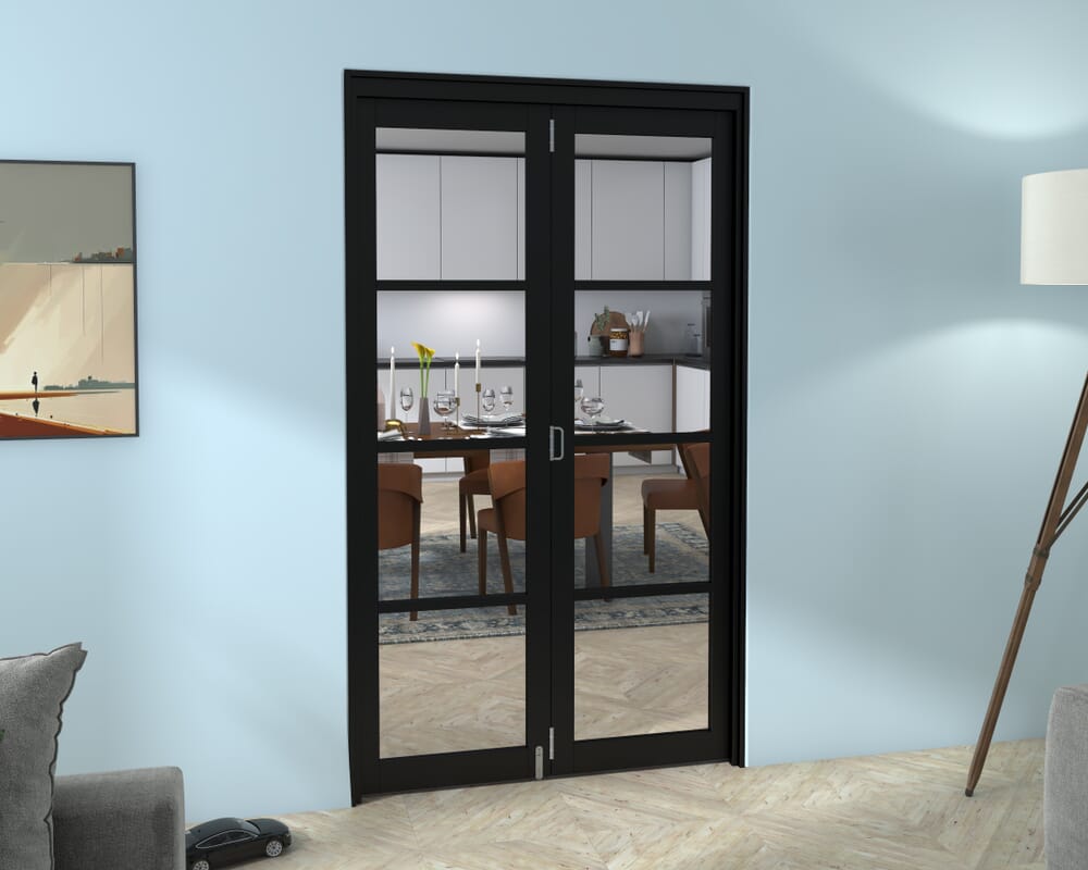 Black Kensington 4L 2 Door Roomfold Grande (2 + 0 x 573mm Doors)