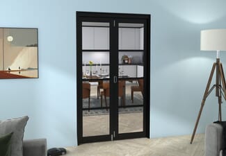 Black Kensington 4L 2 Door Roomfold Grande (2 + 0 x 573mm Doors)