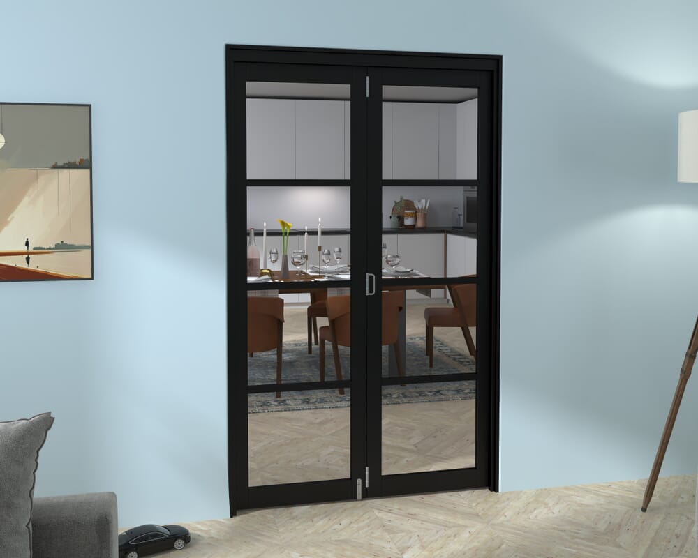 Black Kensington 4L 2 Door Roomfold Grande (2 + 0 x 610mm Doors)