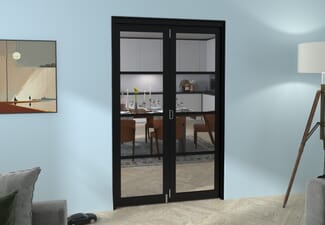Black Kensington 4L 2 Door Roomfold Grande (2 + 0 x 610mm Doors)