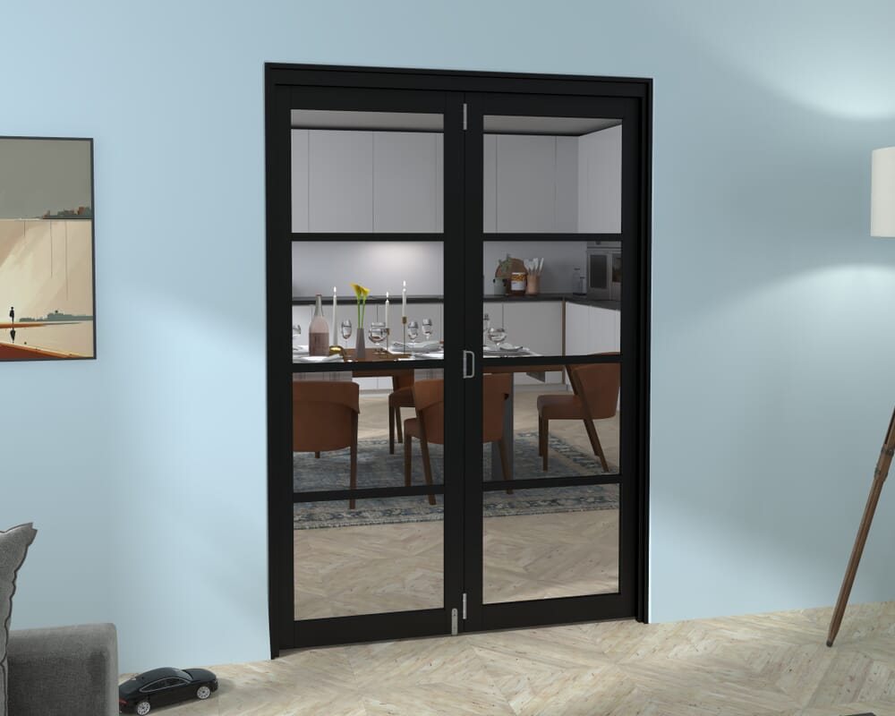 Black Kensington 4L 2 Door Roomfold Grande (2 + 0 x 686mm Doors)