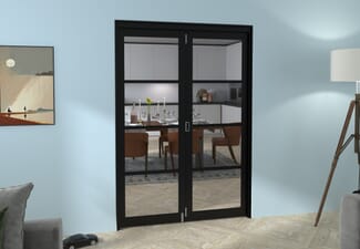 Black Kensington 4L 2 Door Roomfold Grande (2 + 0 x 686mm Doors)