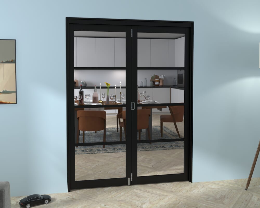 Black Kensington 4L 2 Door Roomfold Grande (2 + 0 x 762mm Doors)