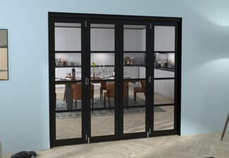 Black Kensington 4L 4 Door Roomfold Grande (2 + 2 x 533mm Doors)