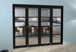 Black Kensington 4L 4 Door Roomfold Grande (2 + 2 x 610mm Doors)