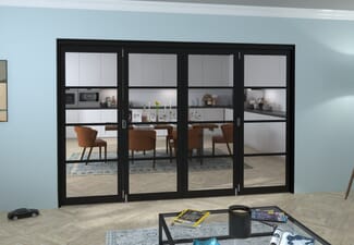 Black Kensington 4L 4 Door Roomfold Grande (2 + 2 x 762mm Doors)