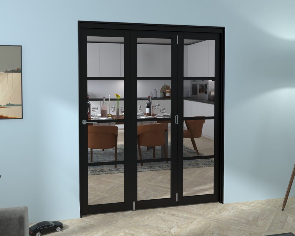 Black Kensington 4L 3 Door Roomfold Grande (3 + 0 x 533mm Doors)