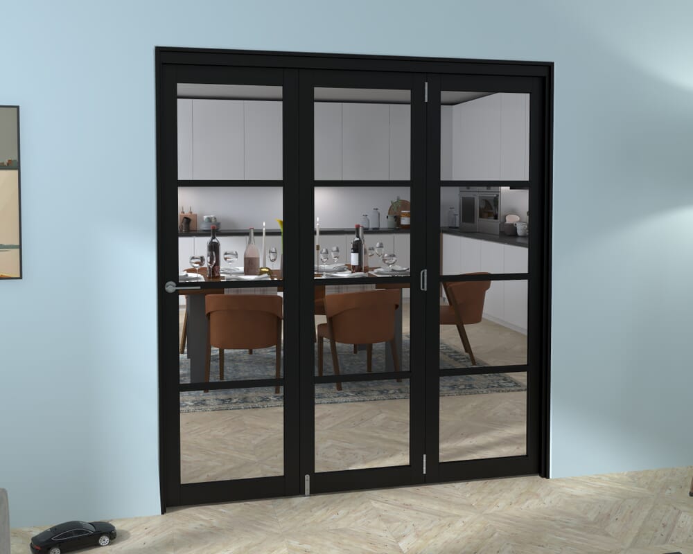Black Kensington 4L 3 Door Roomfold Grande (3 + 0 x 610mm Doors)