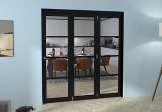 Black Kensington 4L 3 Door Roomfold Grande (3 + 0 x 610mm Doors)