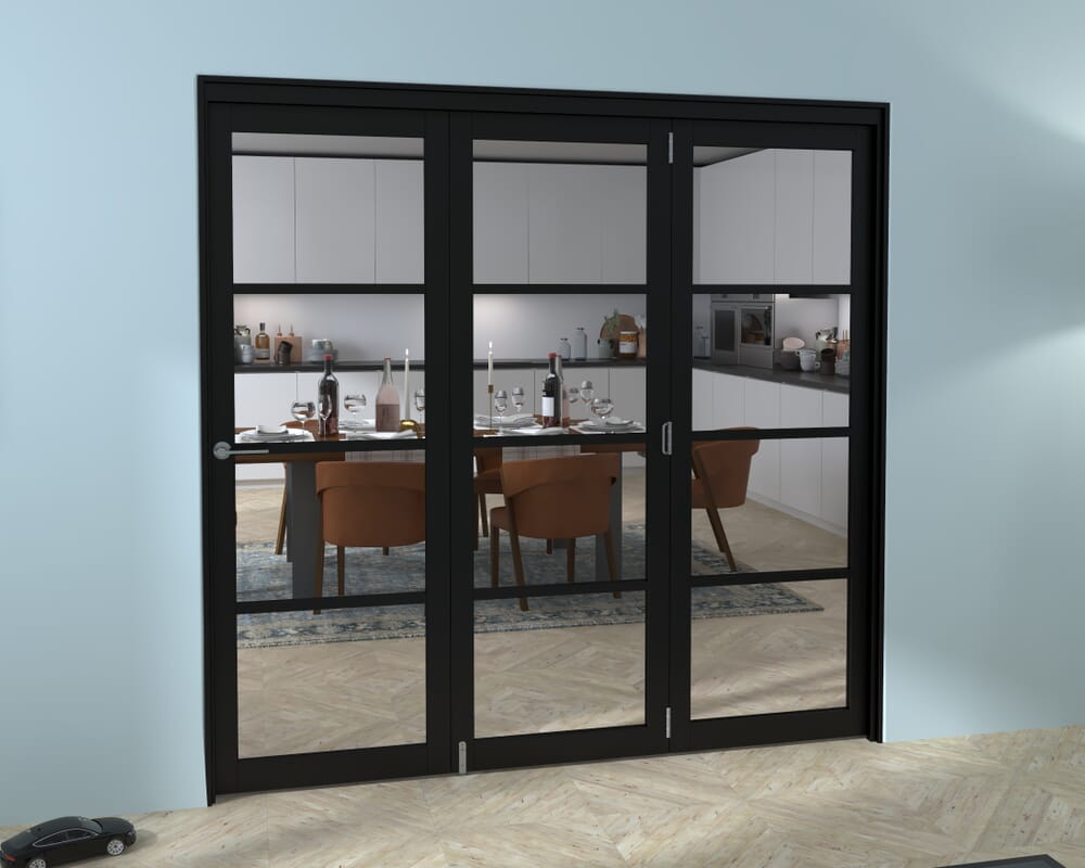 Black Kensington 4L 3 Door Roomfold Grande (3 + 0 x 686mm Doors)