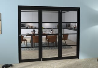 Black Kensington 4L 3 Door Roomfold Grande (3 + 0 x 762mm Doors)