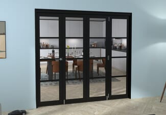 Black Kensington 4L 4 Door Roomfold Grande (3 + 1 x 533mm Doors)