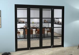 Black Kensington 4L 4 Door Roomfold Grande 2400mm (8ft) 3 + 1 Set