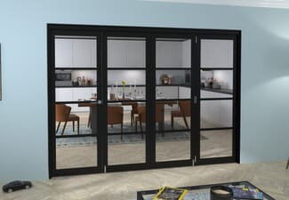Black Kensington 4L 4 Door Roomfold Grande (3 + 1 x 686mm Doors)