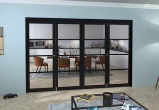 Black Kensington 4L 4 Door Roomfold Grande (3 + 1 x 762mm Doors)