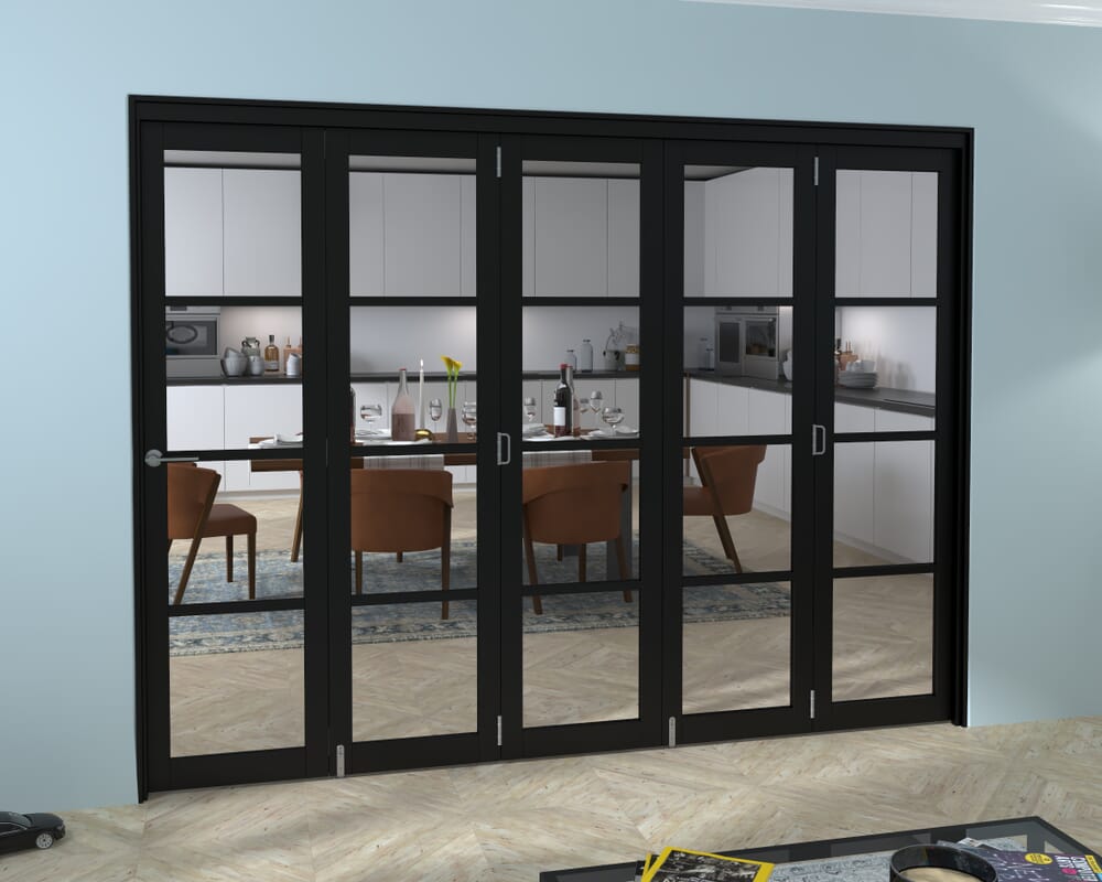 Black Kensington 4L 5 Door Roomfold Grande (5 + 0 x 533mm Doors)