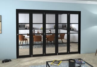 Black Kensington 4L 5 Door Roomfold Grande 3000mm (10ft) 5 + 0 Set