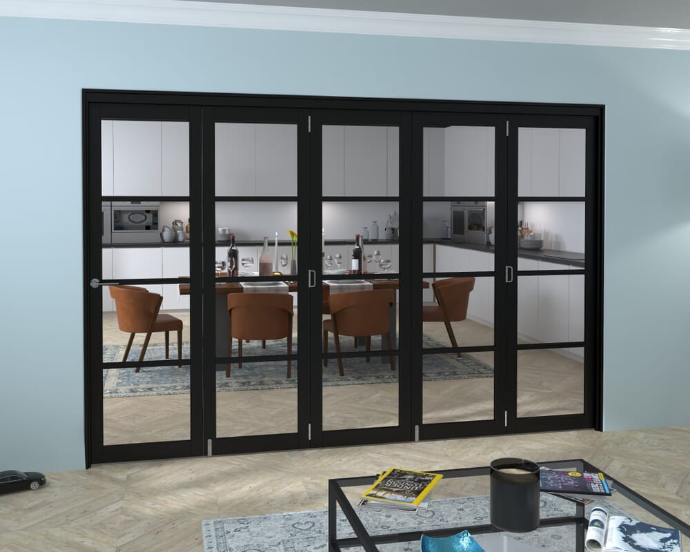 Black Kensington 4L 5 Door Roomfold Grande (5 + 0 x 610mm Doors)