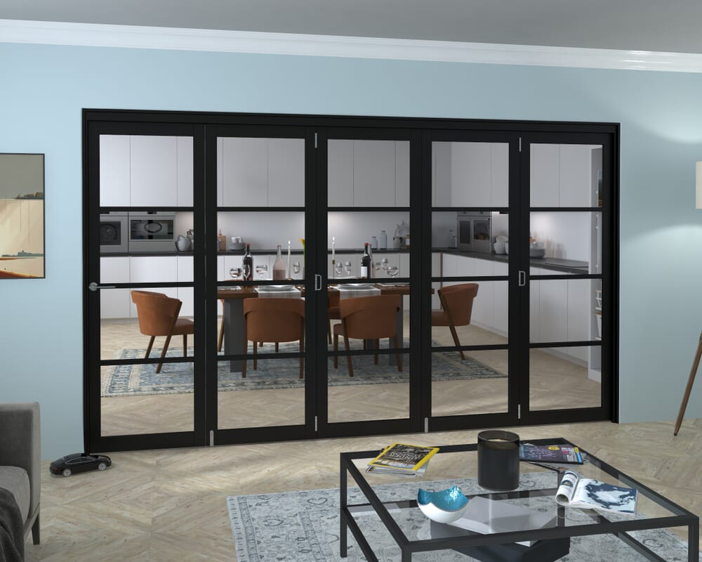 Black Kensington 4L 5 Door Roomfold Grande (5 + 0 x 686mm Doors)