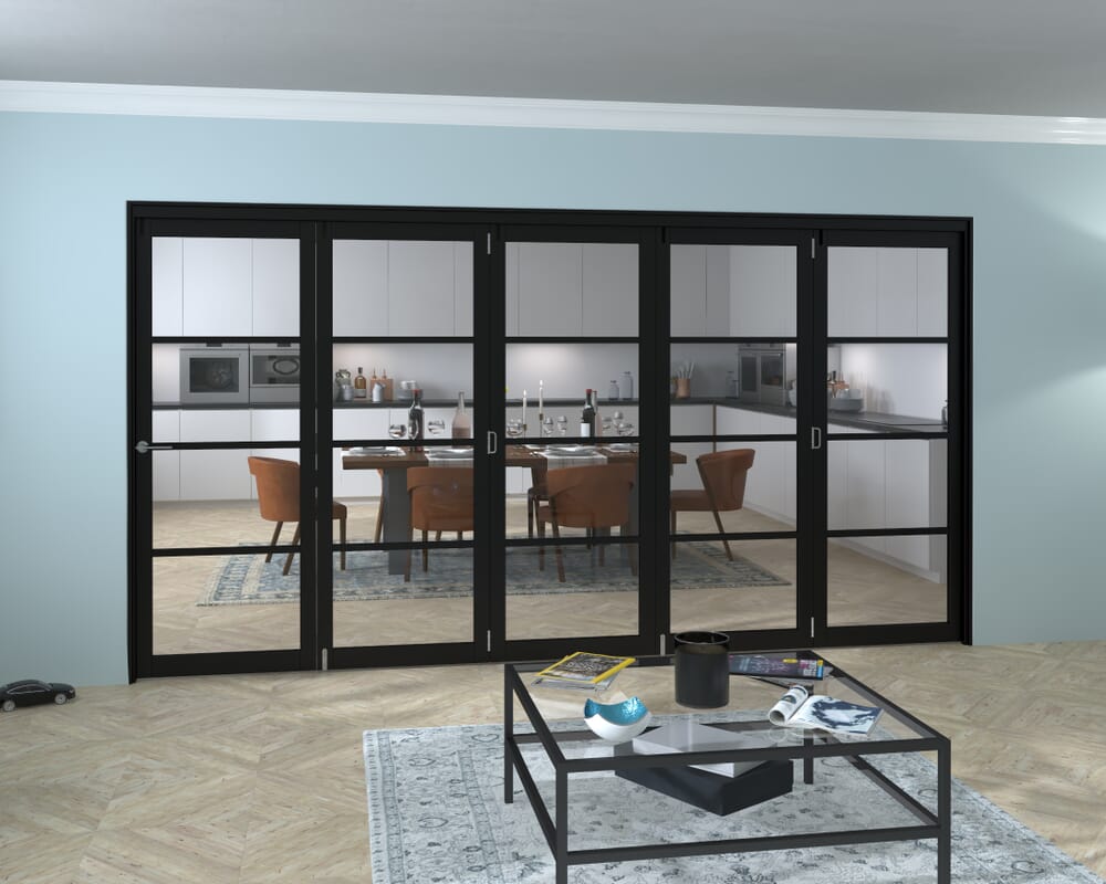 Black Kensington 4L 5 Door Roomfold Grande (5 + 0 x 762mm Doors)